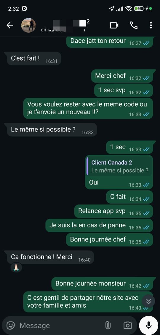 avis clients IPTV Québec WhatsApp