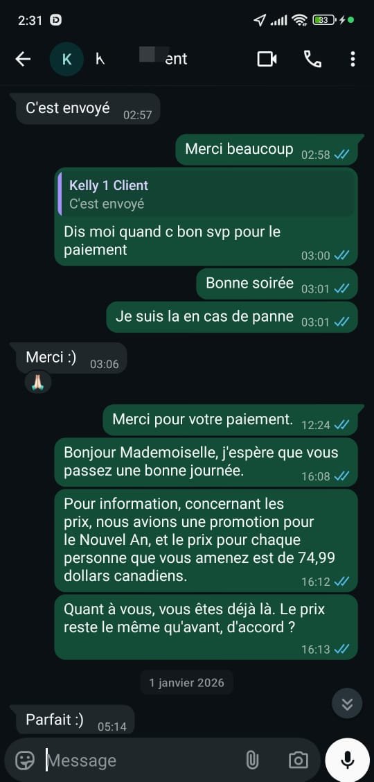avis clients IPTV Québec WhatsApp