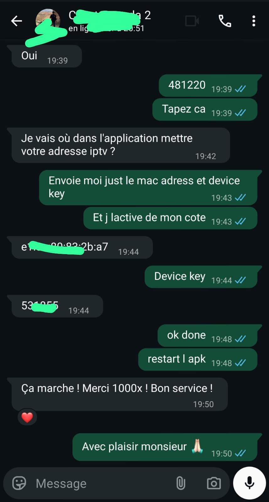 avis clients IPTV Québec WhatsApp