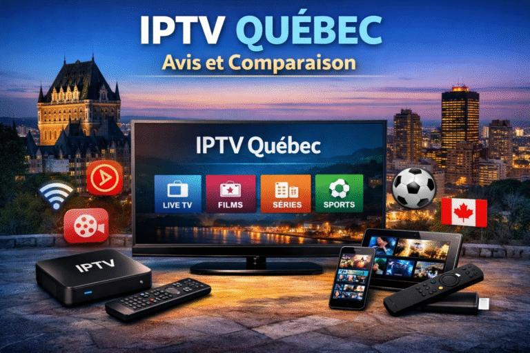 IPTV Québec avis et comparaison sur Smart TV avec services IPTV Canada, chaînes en direct, films, séries et sport