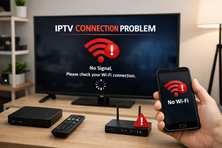 IPTV ne fonctionne pas sur Wi-Fi avec message d’erreur de connexion sur une télévision et un routeur Internet