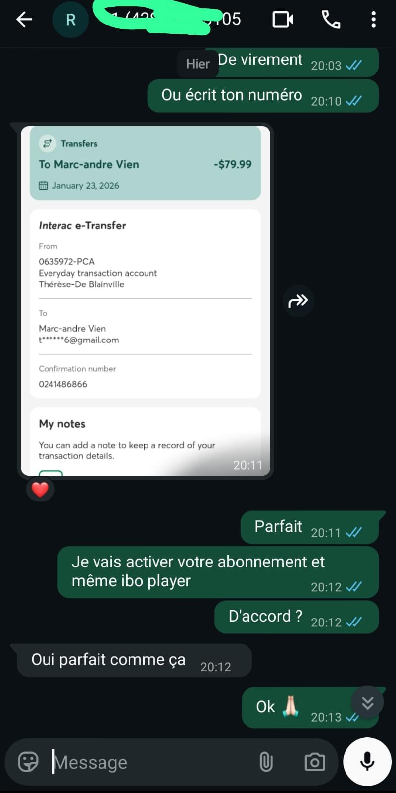 avis clients IPTV Québec WhatsApp